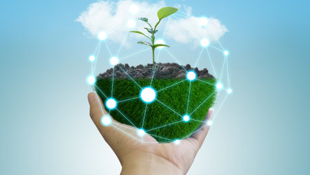 Hand holding the Green Earth.  Environment Conceptの写真素材