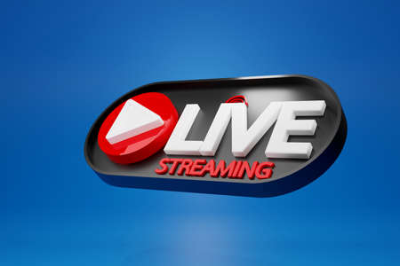 LIVE streaming for selling product on social media. online shopping concept, 3d renderingの写真素材