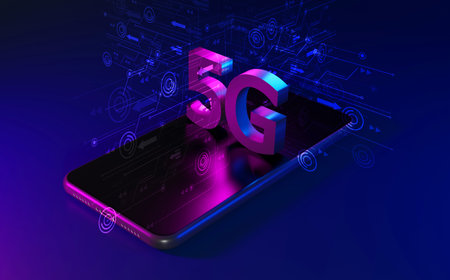 5G network concept, high-speed Internet, network wireless technology, 3d rendering