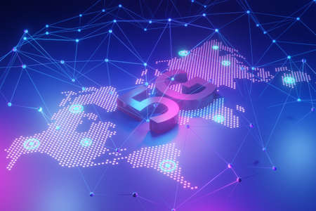 5G network concept, high-speed Internet, network wireless technology, 3d renderingの写真素材
