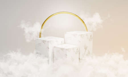 White marble podium.の写真素材