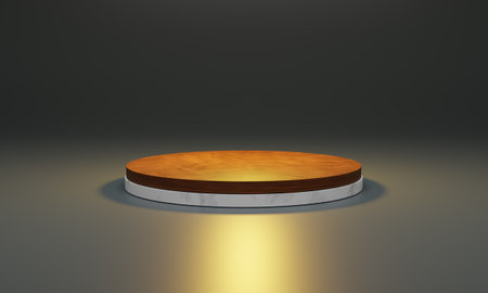 White marble with wood top. scene for new product, Minimal design podium, product stand, showcase, 3d illustrationの写真素材