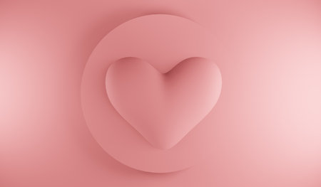 Minimal heart icon. Gradient shapes composition.の写真素材
