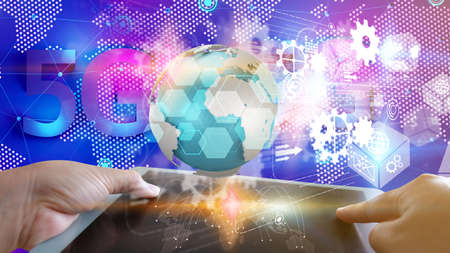 5G network concept, high-speed Internet, network wireless technology, 3d renderingの写真素材