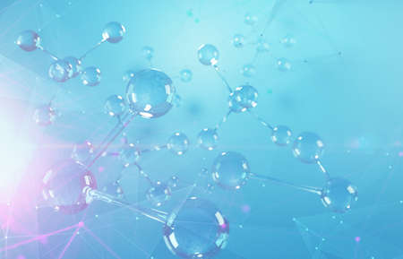 Abstract molecule structure. Science background, 3d illustration.の写真素材