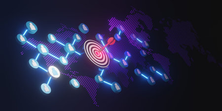 Social network background . Mixed media, 3d rendering