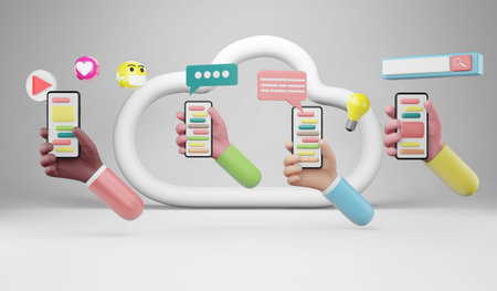 Web Search Engine. digital media campaign, content marketing, website, digital marketing concept. 3D...