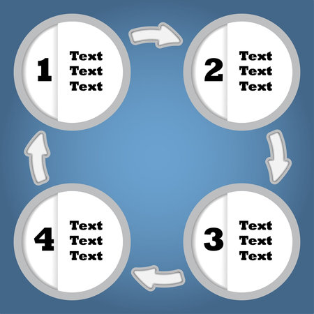 abstract volume infographic with circles and arrowsのイラスト素材