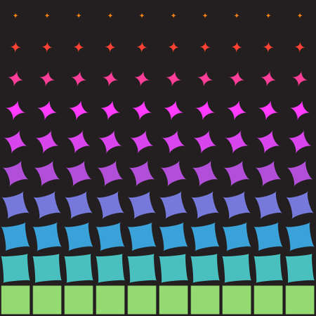 Abstract multicolored pattern from geometric shapes of different sizes, halftoneのイラスト素材