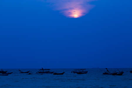 Fishing sunsetの写真素材