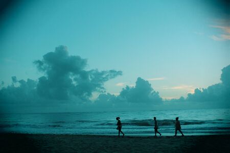 Sunrise walkの写真素材