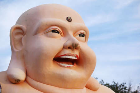 Smiling Face of Chinese god of wealth, prosperity and happiness  の写真素材