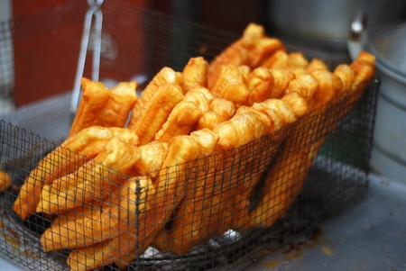 Twisted dough-strips, China s traditional breakfast の写真素材