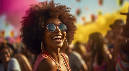 African woman happily smileの素材