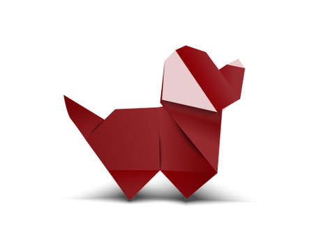 Origami paper dogのイラスト素材