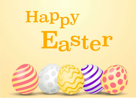 Gold and silver vector Easter eggs. Easter bannerのイラスト素材