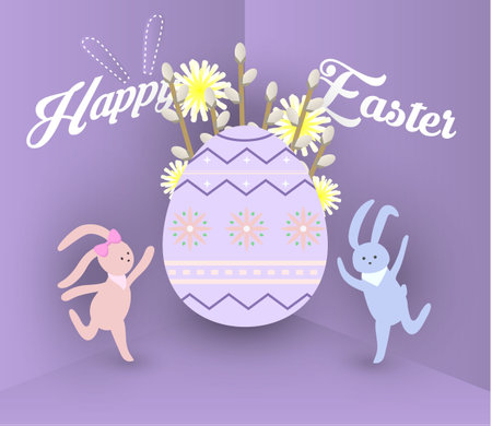Easter image outline illustrationのイラスト素材