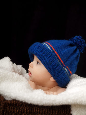 studio portrait one year old baby