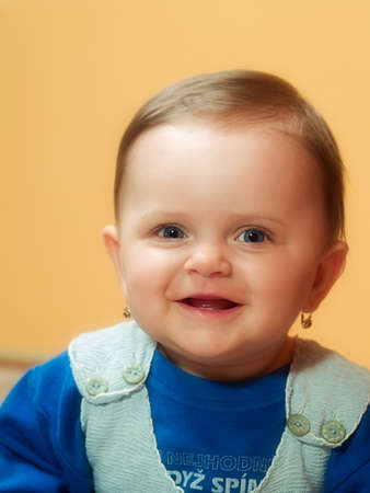 studio portrait sex month old babyの写真素材