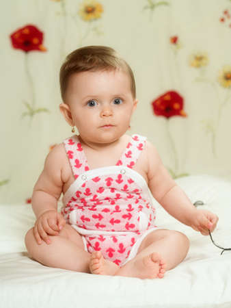 studio portrait sex month old babyの写真素材