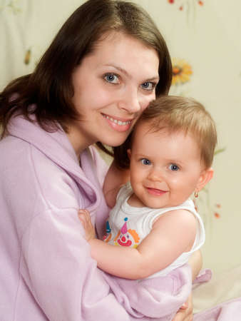 Close-up mother and babyの写真素材