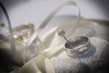 still life with wedding ringsの写真素材