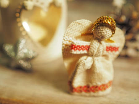 Christmas still life with dollyの写真素材