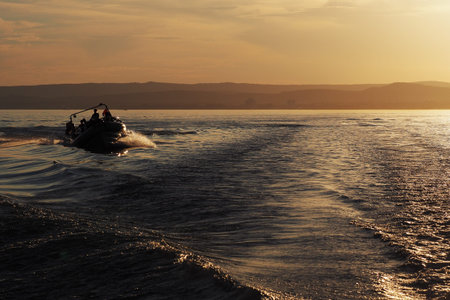 adrenaline cruise on a speed boat on the lake Balaton