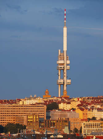 iron looked tower in Zizkovl, Prague, Czech republicの写真素材