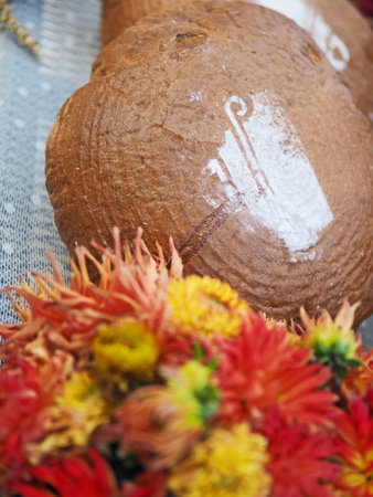 Still life with handmade pastries at farmer market