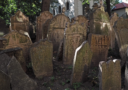 old Jewish cementary in the Old Town, Prague, Czech Republic