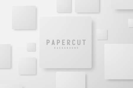 banner Abstract geometric white and gray color background vector illustration.のイラスト素材