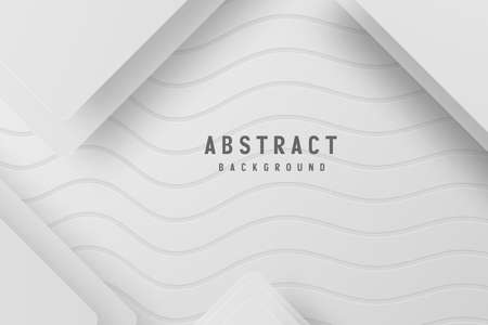 banner Abstract geometric white and gray color background vector illustration.のイラスト素材