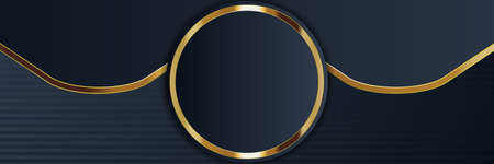 gold banner design with minimalist modern style gold luxuryのイラスト素材