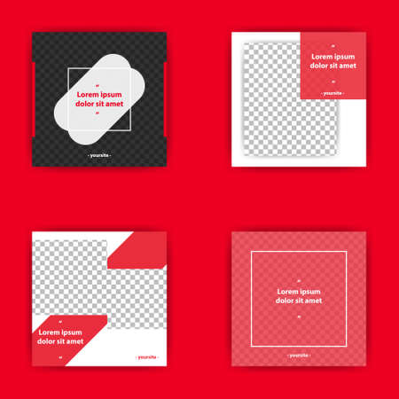 Social media pack. Business presentation template. Set of modern square blog posts Editable simple info banner, trendy book cover idea. Minimal. For app, web mail digital display style. beauty cardsの写真素材