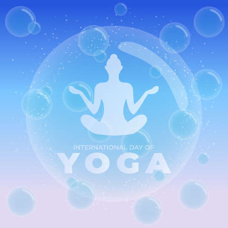 International yoga day design human meditation vector illustrationのイラスト素材