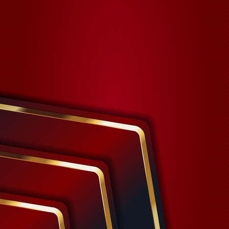 Vector color abstract geometric banner with gold shapes.のイラスト素材