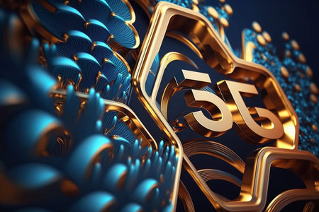 5g blue tech background modern luxury Generative aiの素材