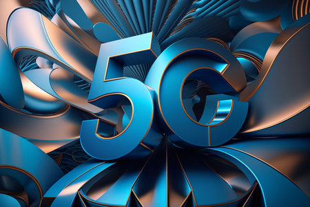 5g blue tech background modern luxury Generative aiの素材