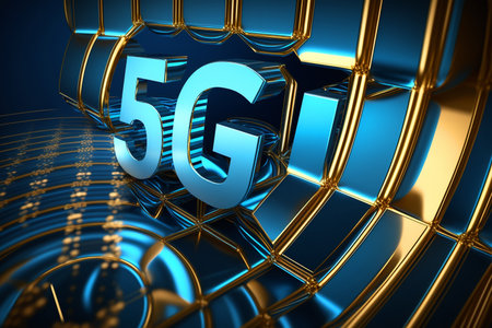 5g blue tech background modern luxury Generative aiの素材