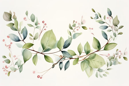 set of Watercolor floral frame border with pink roseの素材