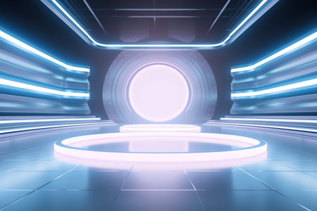 futuristic and clean stage blank center backgroundの素材