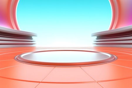 futuristic and clean stage blank center backgroundの素材