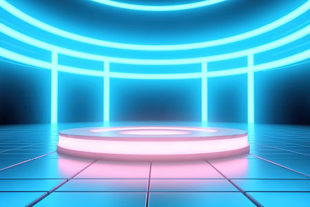 futuristic and clean stage blank center backgroundの素材