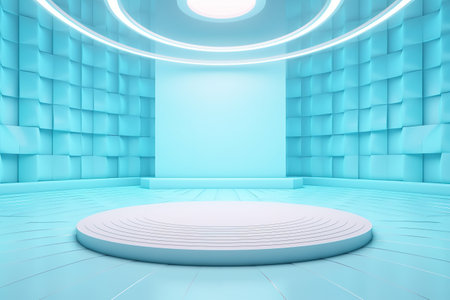 futuristic and luxury empty stage center clean backgroundの素材