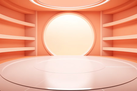 futuristic and luxury empty stage center clean backgroundの素材