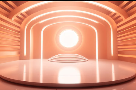 futuristic and luxury empty stage center clean backgroundの素材