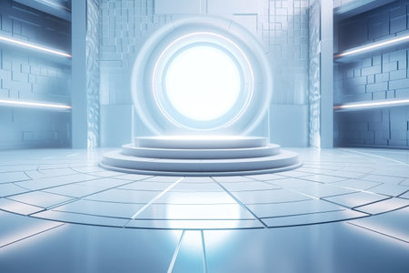 futuristic and luxury empty stage center clean backgroundの素材
