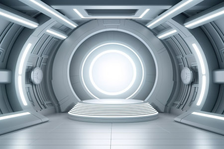 futuristic and clean stage blank center backgroundの素材