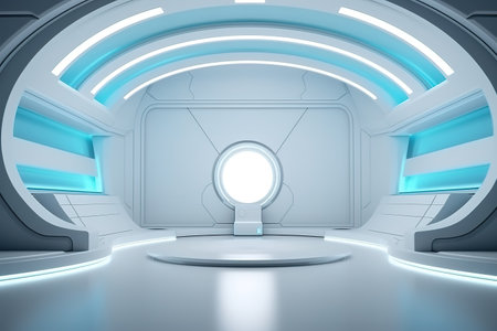 futuristic and clean stage blank center backgroundの素材